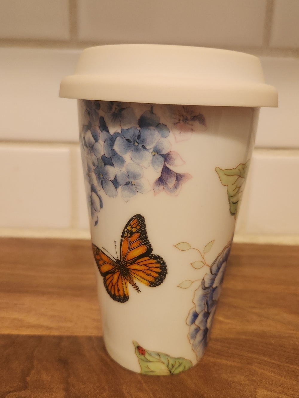 Lenox Butterfly Meadow Ceramic Drink Tumbler-NWT